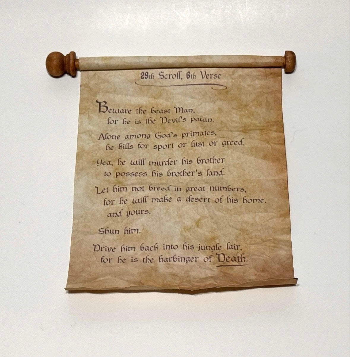 Planet of the Apes Prop Replica - 29th Scroll, 6th Verse