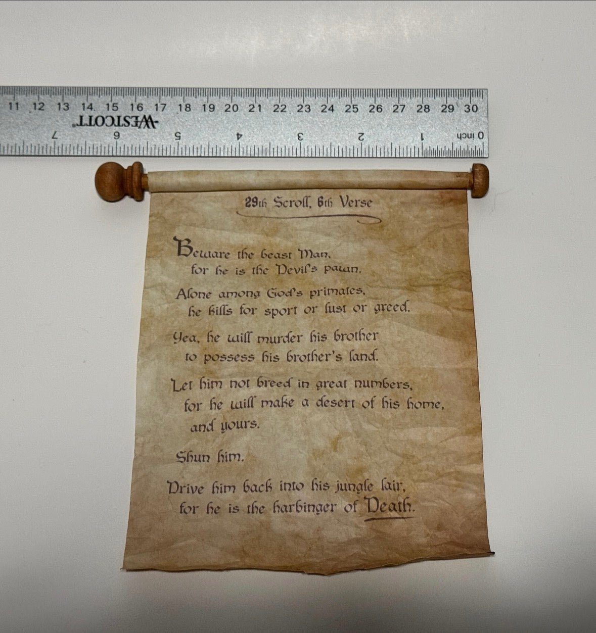 Planet of the Apes Prop Replica - 29th Scroll, 6th Verse