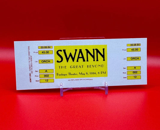 Clive Barker’s Lord of Illusions Replica Ticket to the Final Performance of Magician Philip Swann