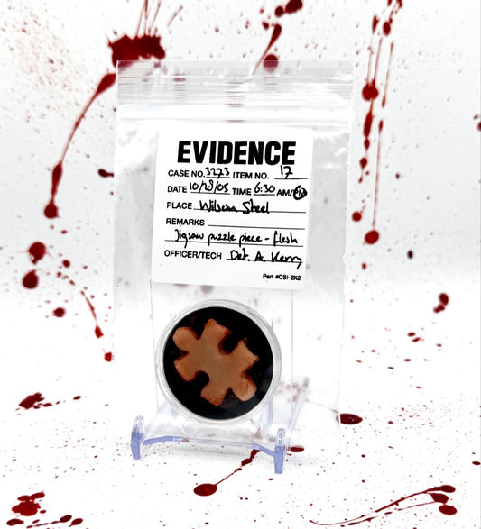 Replica Flesh Jigsaw Puzzle Piece Evidence Bag SAW